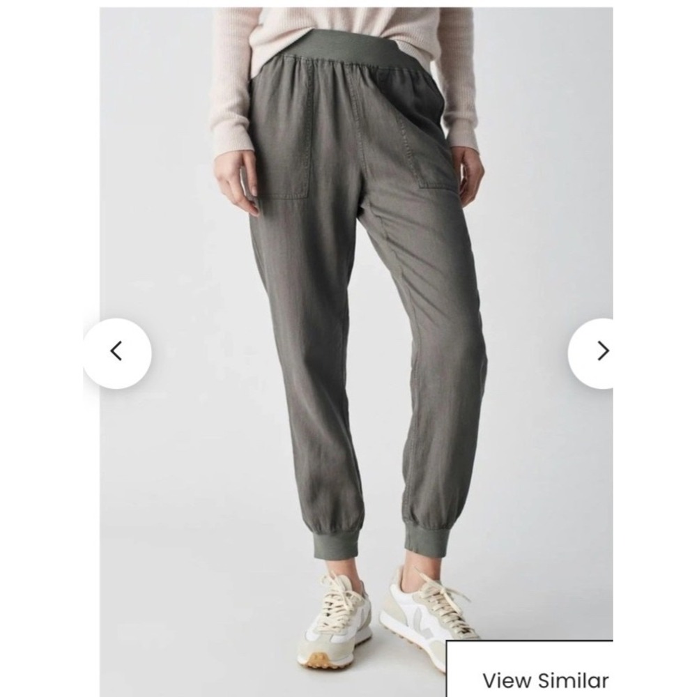 Faherty Arlie Day Jogger Pants XS Surplus Green Linen Blend Coastal Lounge Boho